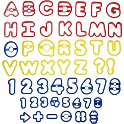 Udstikker St - bogstaver og tal i plastik - 50 stk. ialt