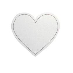 Hjerte - hvid perlemors overflade - karton