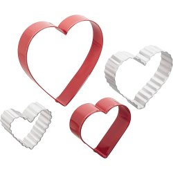 Udstikker st - Hjerter - 4 dele i metal