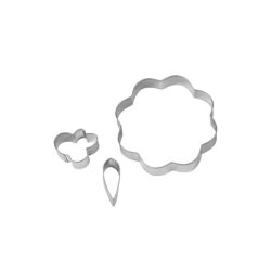 Udstikker st - Blomster - 3 dele i rustfri stl