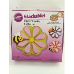 Udstikker st - Blomster - 3 dele i rustfri stl