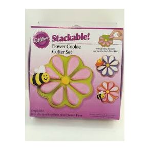 Udstikker st - Blomster - 3 dele i rustfri stl