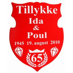 65 r - Skjold til krondiamantbryllup