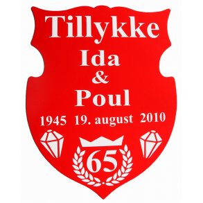 65 r - Skjold til krondiamantbryllup