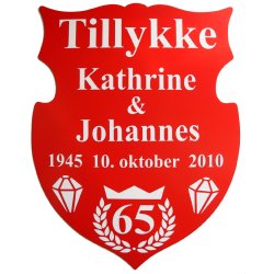 65 r - Skjold til krondiamantbryllup