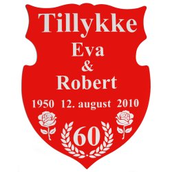 60 r - Skjold til diamantbryllup - Fix og frdig