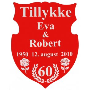 60 r - Skjold til diamantbryllup - Fix og frdig