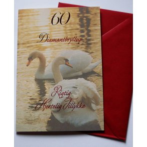 Telegram til Diamantbryllup med kuvert - 60 r