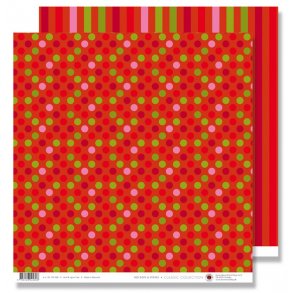 Scrapbookingark - Cirkler og striber - Rød
