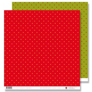 Scrapbookingark - Prikker - Rød og grøn