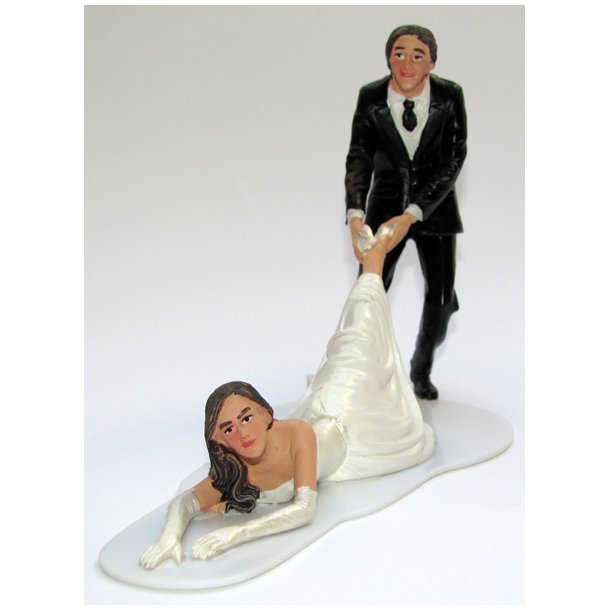 11 cm kagefigur til bryllup - Gom slber brud