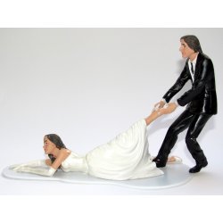 11 cm kagefigur til bryllup - Gom sl�ber brud