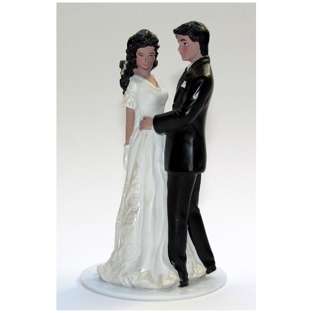 12,5 cm kagefigur til bryllup - Gom holder brud