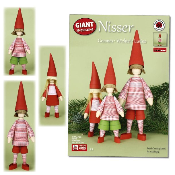 Instruktionsblad - 3D Gigant Quilling - Gnomes - Nisser