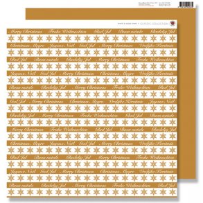 Scrapbookingark - Stjerner - Hvid og guld