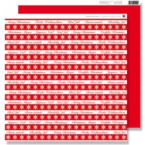 Scrapbookingark - Stjerner - Hvid og rød