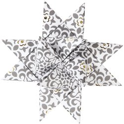 15 mm 25 mm Stjernestrimler - 48 stk. - Hvid/Guld i 4 mnstre