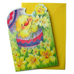 Pskekort - Pskebamse i pskeg - udstandset kort