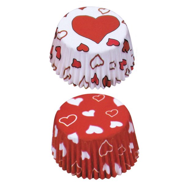 Papir bageforme til muffins / cupcakes med hjerter