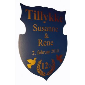 12,5 r - Skjold til kobberbryllup - Fix & frdig