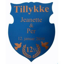 12,5 r - Skjold til kobberbryllup - Fix &amp; frdig