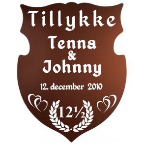 12,5 r - Skjold til kobberbryllup - Fix & frdig