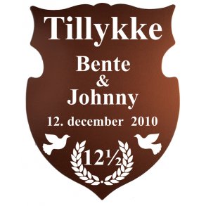 12,5 r - Skjold til kobberbryllup - Fix & frdig