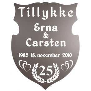 25 r - Skjold til slvbryllup - Fix og frdig