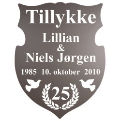 25 r - Skjold til slvbryllup - Fix og frdig