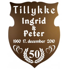 50 r - Skjold til guldbryllup - Fix og frdig 