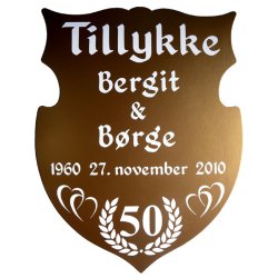 50 r - Skjold til guldbryllup - Fix og frdig 