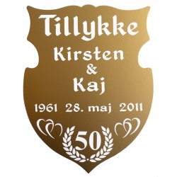 50 r - Skjold til guldbryllup - Fix og frdig 