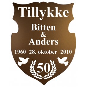 50 r - Skjold til guldbryllup - Fix og frdig 