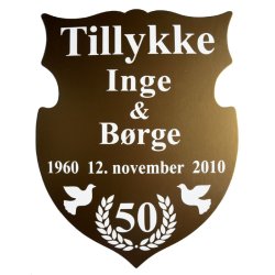 50 r - Skjold til guldbryllup - Fix og frdig 