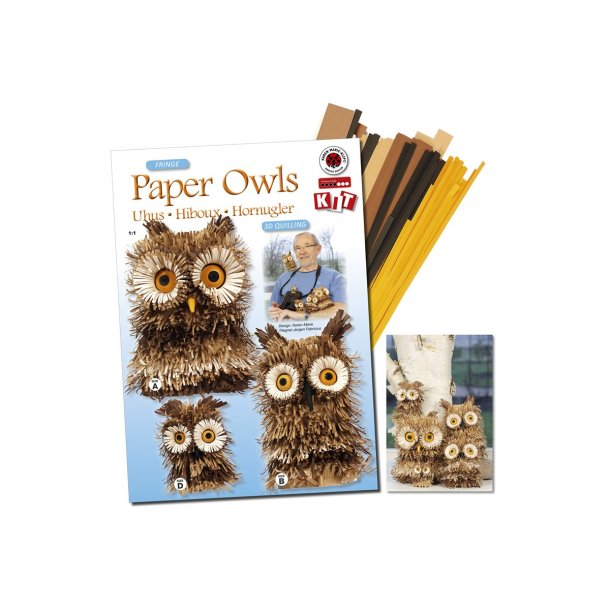 Quilling - Paper Owls Kit - 3D Kit  til Hornugler