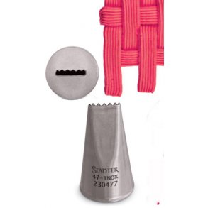 Konditor tylle - Båndtylle  8 mm takket/glat