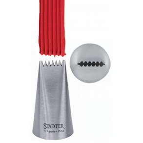 Konditor tylle - Båndtylle 17 mm takket/takket