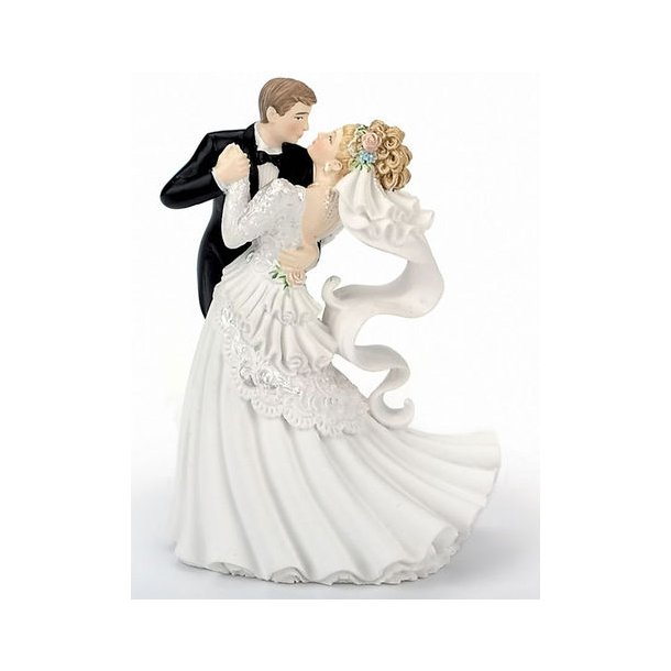  9,5 cm kagefigur til bryllup - Dansende brudepar