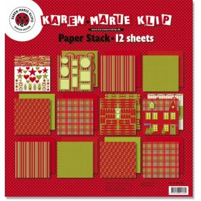 Scrapbookingark - Hæfte med 12 juleark