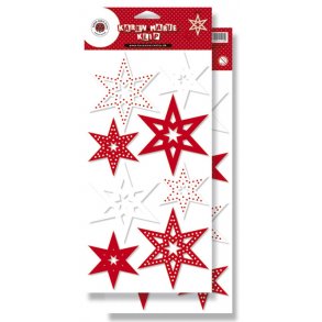 Stanseark med stjerner hvid/rød til at trykke ud