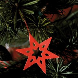 Stanseark med stjerner hvid/r&oslash;d til at trykke ud