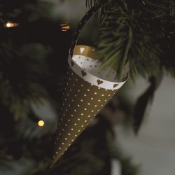 Lav selv kr&aelig;mmerhuse - guld/hvid