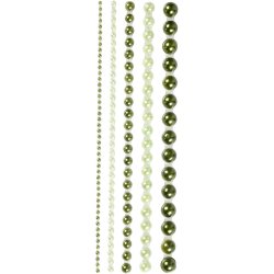 Halv Perler i grn - 2 - 8 mm -140 stk.  Vivi Gade