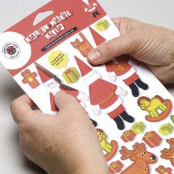 Stanseark med julemnd, rudolf og kane