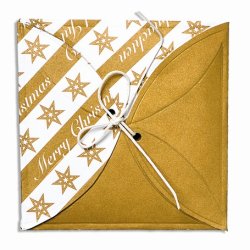 Lav selv julekort - foldekort i guld og hvid