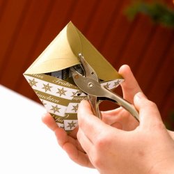 Lav selv julekort - foldekort i guld og hvid