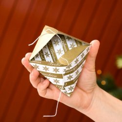 Lav selv julekort - foldekort i guld og hvid