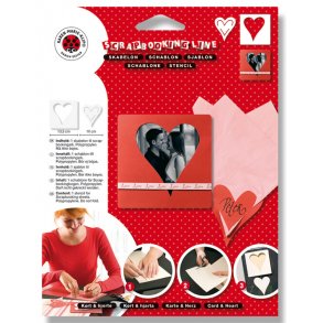 Skabelon - Serviet og kortpynt - Hjerte
