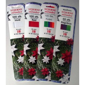 15 mm Stjernestrimler - 40 stk. - Sort - Papir til at flette julestjerner