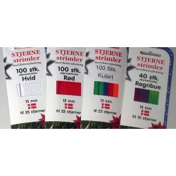 15 mm Stjernestrimler - 40 stk. - Sort - Papir til at flette julestjerner